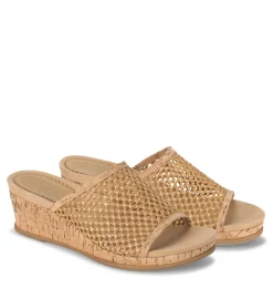 Fashion Flossey Wedge Slide Sandal Wedge Sandals|Slides & Slip On Sandals