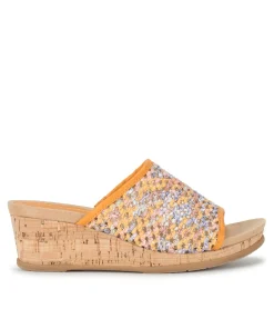 Fashion Flossey Wedge Slide Sandal Wedge Sandals|Slides & Slip On Sandals