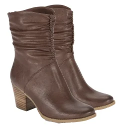 Outlet Leslie Block Heel Slouch Boot Booties